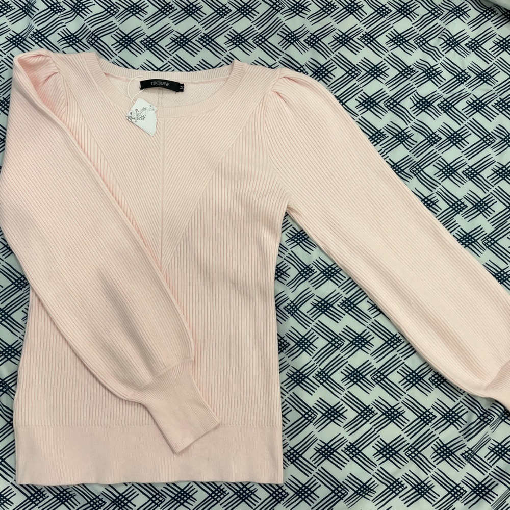 TECREW Soft Pink Ribbed Knit Top - New - Size M